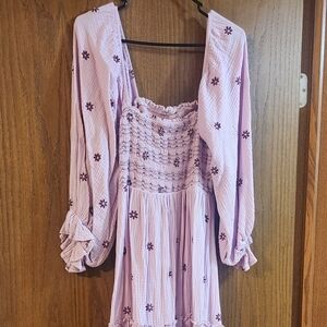 Pink Lily Lavender Floral Maxi Dress